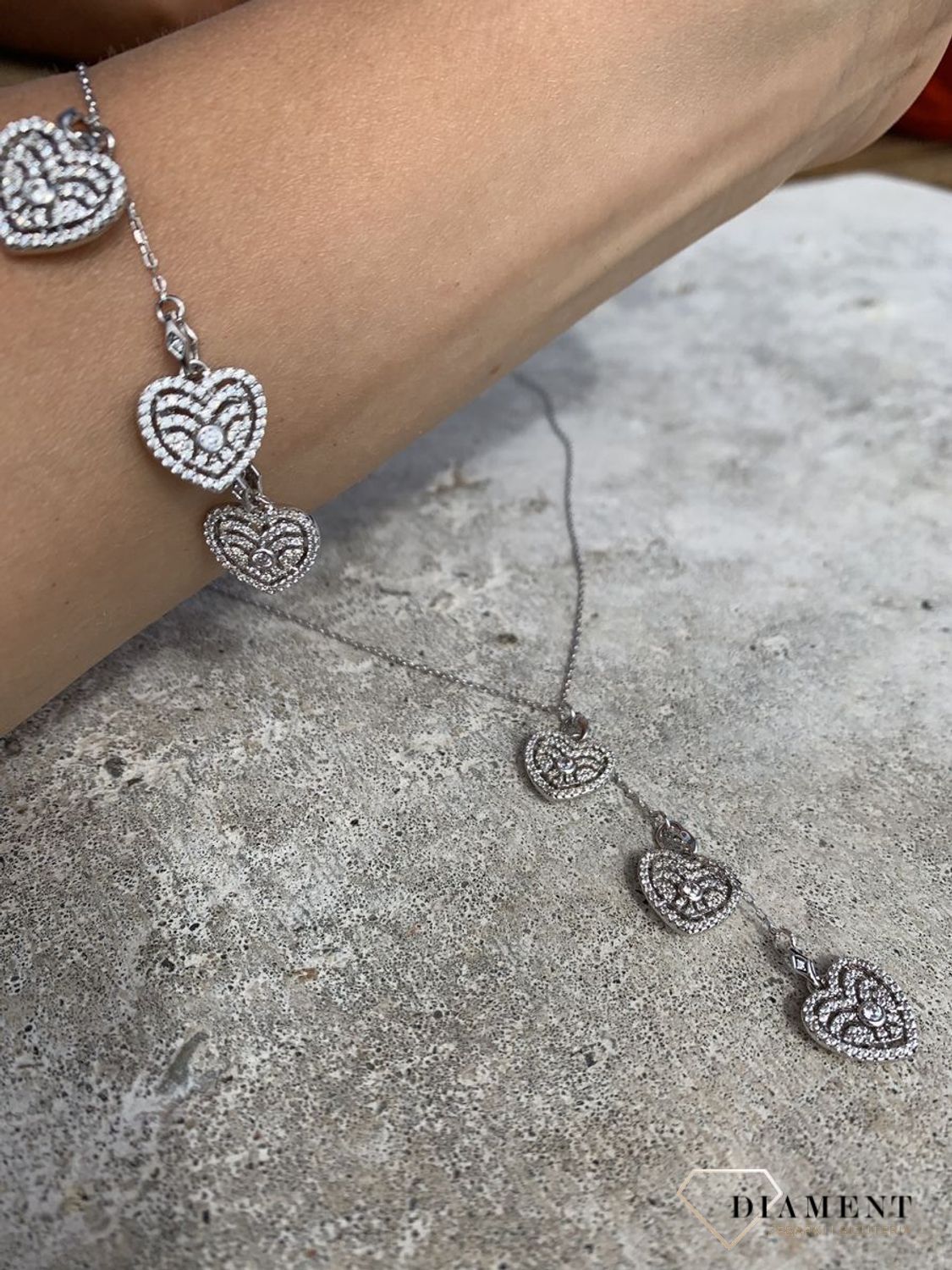 Naszyjnik srebrny serduszka z cyrkoniami Dall'Acqua N YB 285 285 (3).jpg